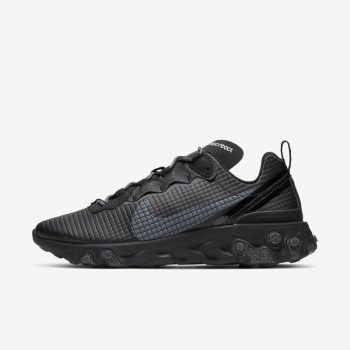 Nike React Element 55 Premium - Férfi Utcai Cipő - Fekete/Sötét Szürke/Sötét Szürke